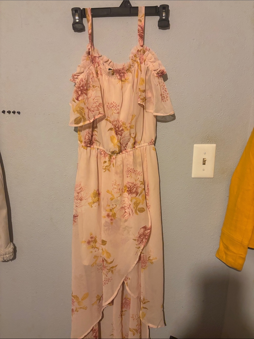 As U Wish Blush Pink Floral High-Low Maxi Dress